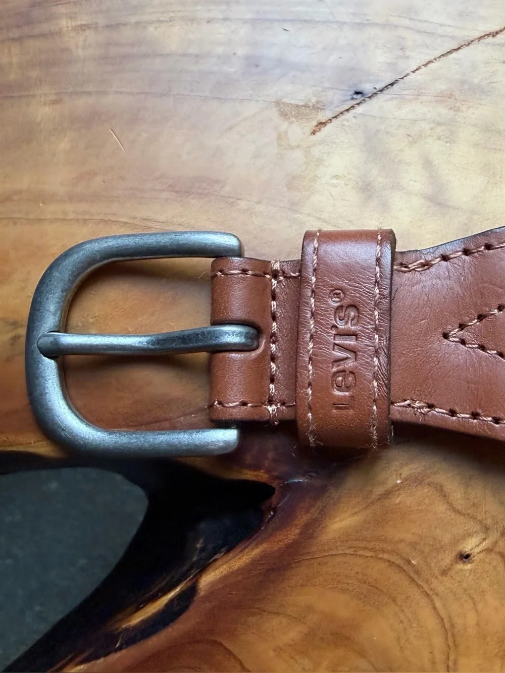Levi's Woven Geometric Belt - Rust, Navy & Cream